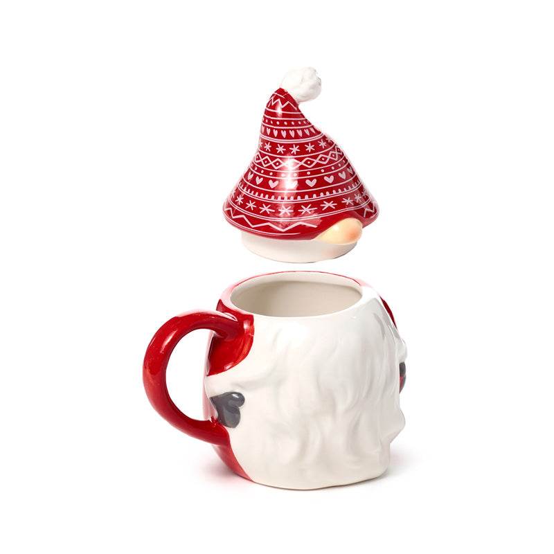 Scandi Christmas Gonk Ceramic Lidded Mug - Gift Arch