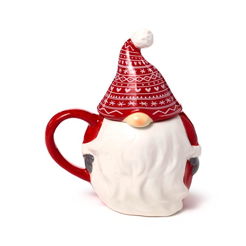 Scandi Christmas Gonk Ceramic Lidded Mug - Gift Arch