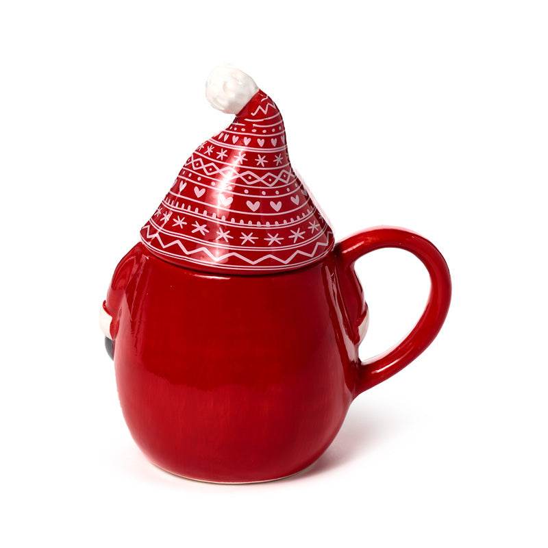 Scandi Christmas Gonk Ceramic Lidded Mug - Gift Arch