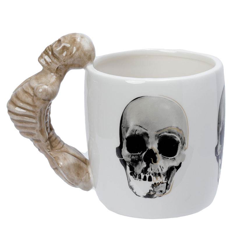 Skeleton Ceramic Shaped Handle Mug - Gift Arch