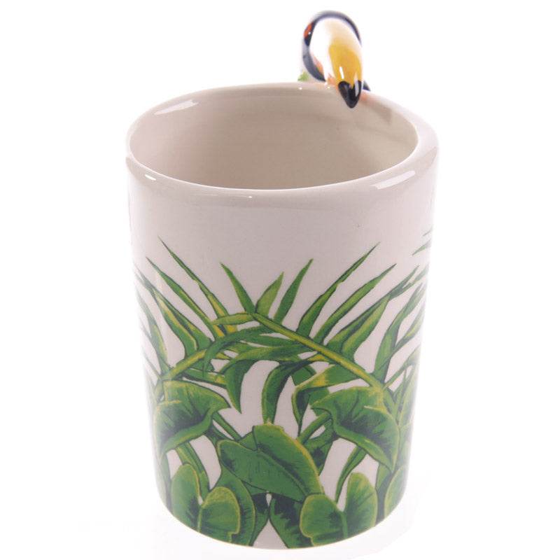 Toucan Party Toucan Ceramic Shaped Handle Mug with Jungle Decal - Gift Arch