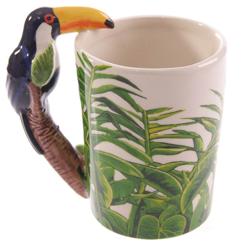 Toucan Party Toucan Ceramic Shaped Handle Mug with Jungle Decal - Gift Arch