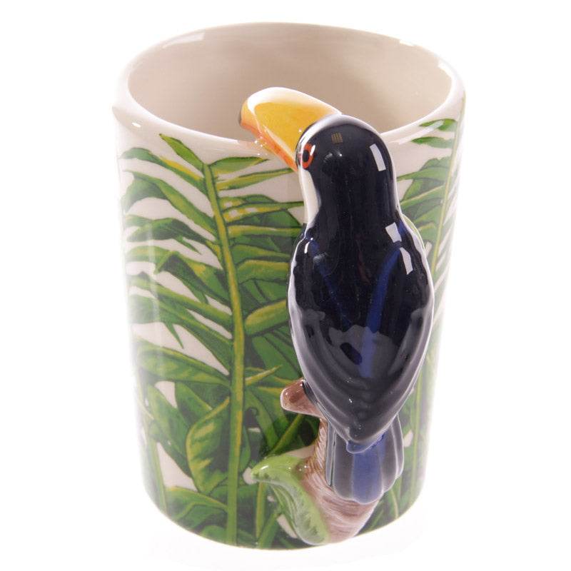 Toucan Party Toucan Ceramic Shaped Handle Mug with Jungle Decal - Gift Arch