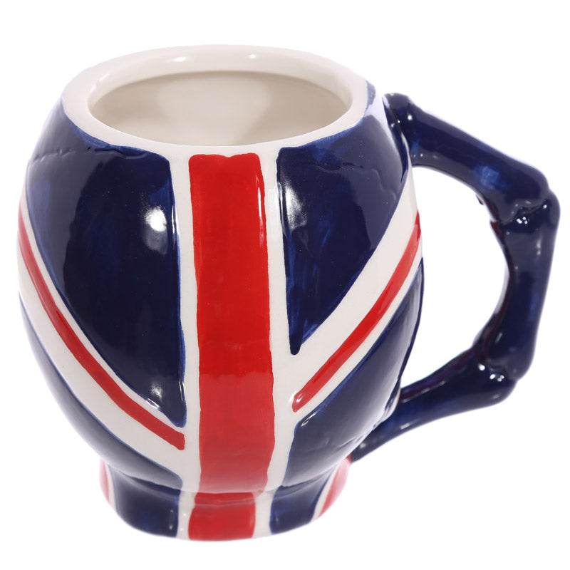 UK Flag Skull Head Ceramic Shaped Mug - Gift Arch