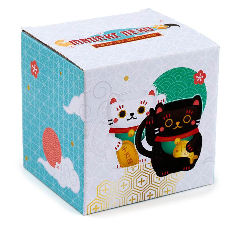 White Maneki Neko Lucky Cat Ceramic Shaped Mug - Gift Arch