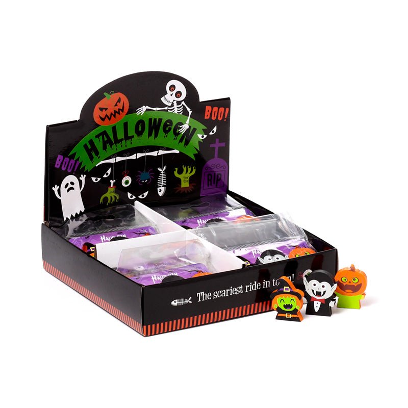 Witch, Vampire & Pumpkin 3 Piece Eraser Set - Gift Arch