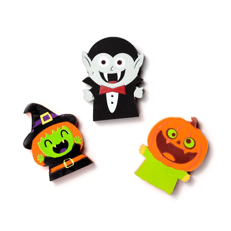 Witch, Vampire & Pumpkin 3 Piece Eraser Set - Gift Arch
