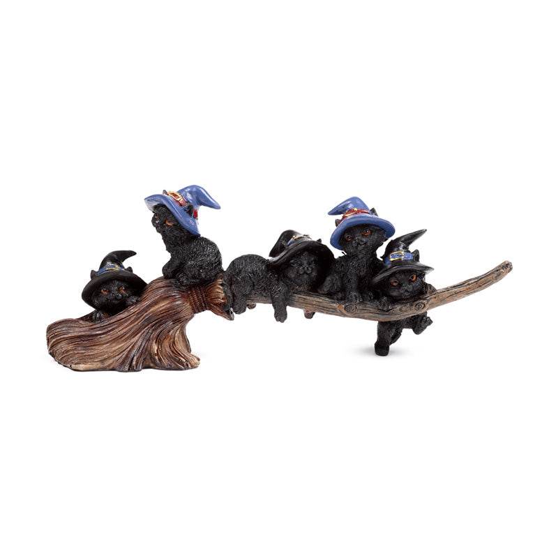 Witches Black Cat Playing on Broomstick - Gift Arch