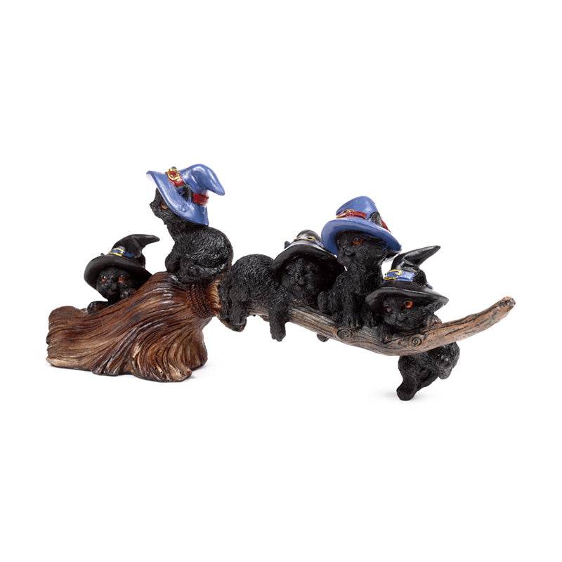 Witches Black Cat Playing on Broomstick - Gift Arch