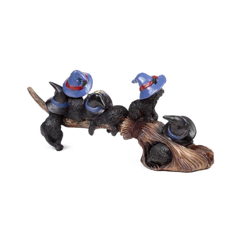 Witches Black Cat Playing on Broomstick - Gift Arch
