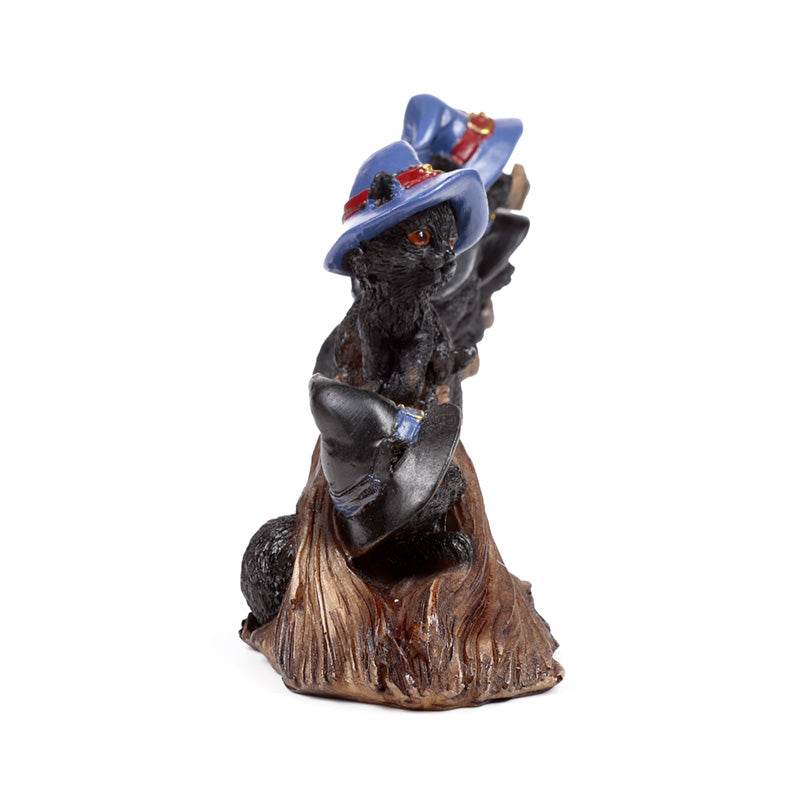 Witches Black Cat Playing on Broomstick - Gift Arch