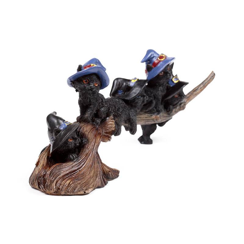 Witches Black Cat Playing on Broomstick - Gift Arch