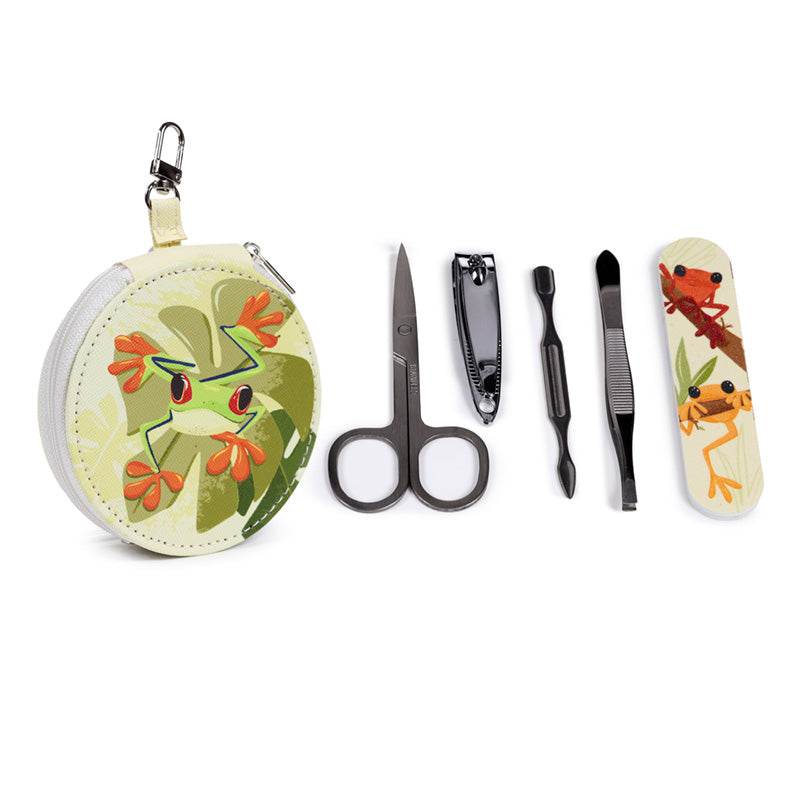 Tropical Frogs 5 Piece Round Manicure Set - Gift Arch