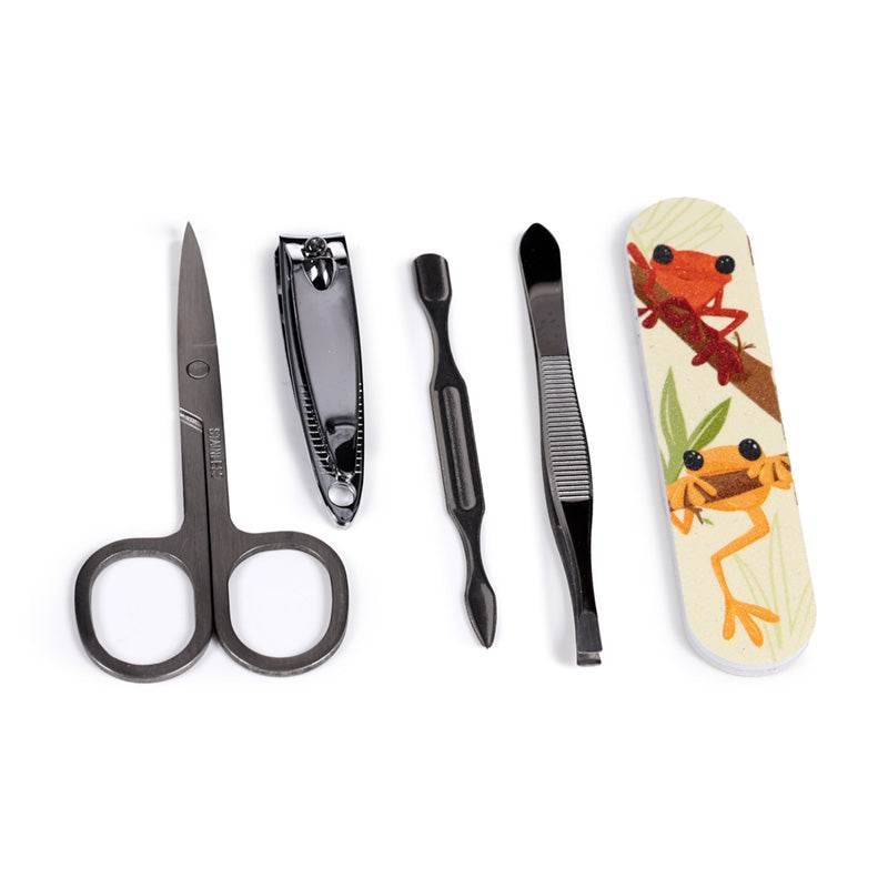 Tropical Frogs 5 Piece Round Manicure Set - Gift Arch