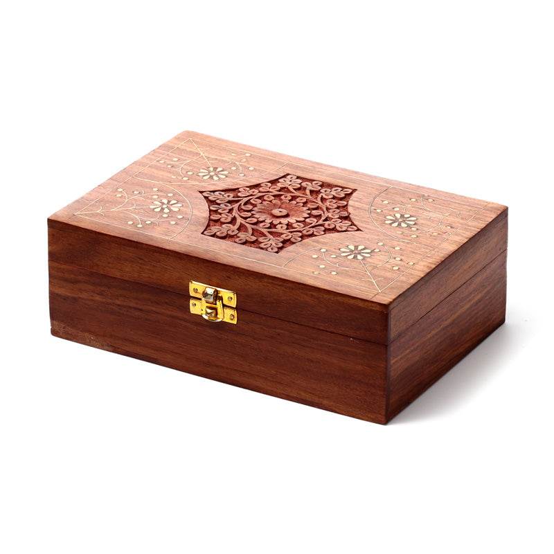 Sheesham Wood Essential Oil Box Design 2 (Holds 24 Bottles) - Gift Arch
