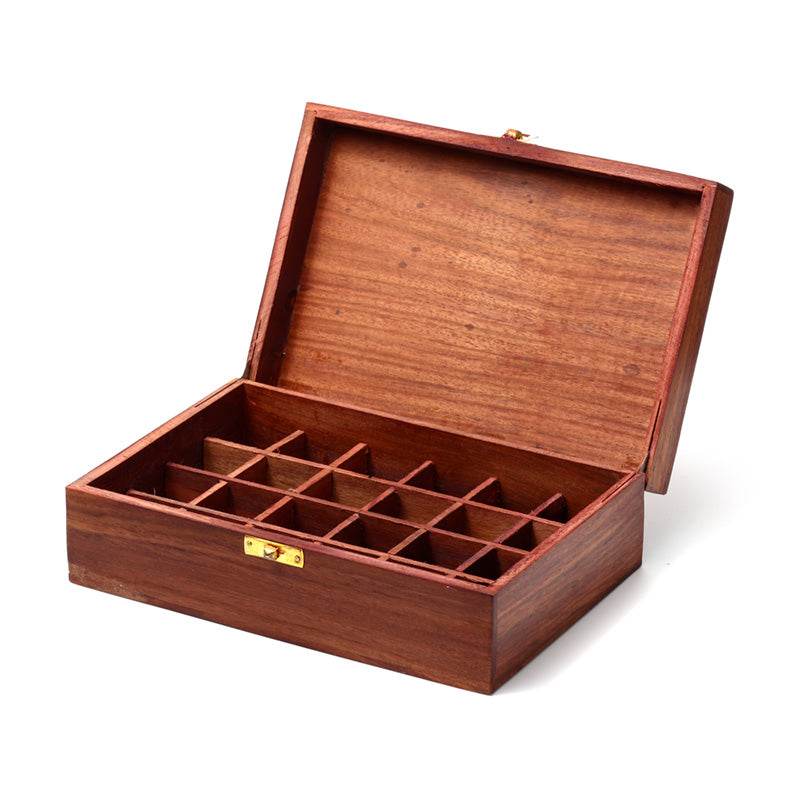 Sheesham Wood Essential Oil Box Design 2 (Holds 24 Bottles) - Gift Arch