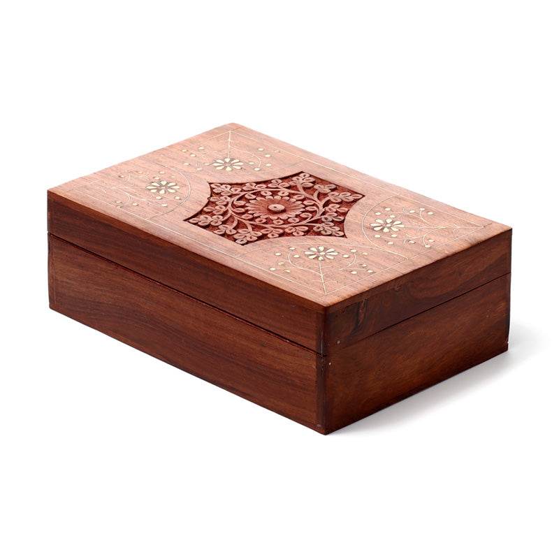 Sheesham Wood Essential Oil Box Design 2 (Holds 24 Bottles) - Gift Arch