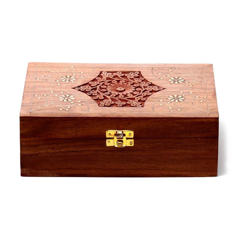 Sheesham Wood Essential Oil Box Design 2 (Holds 24 Bottles) - Gift Arch