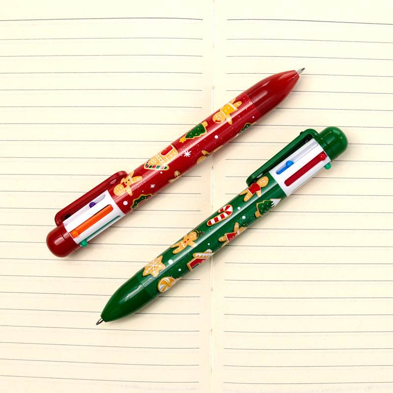 Christmas Baker Street Gingerbread Multi Colour Pen with Charm (6 Colours) - Gift Arch