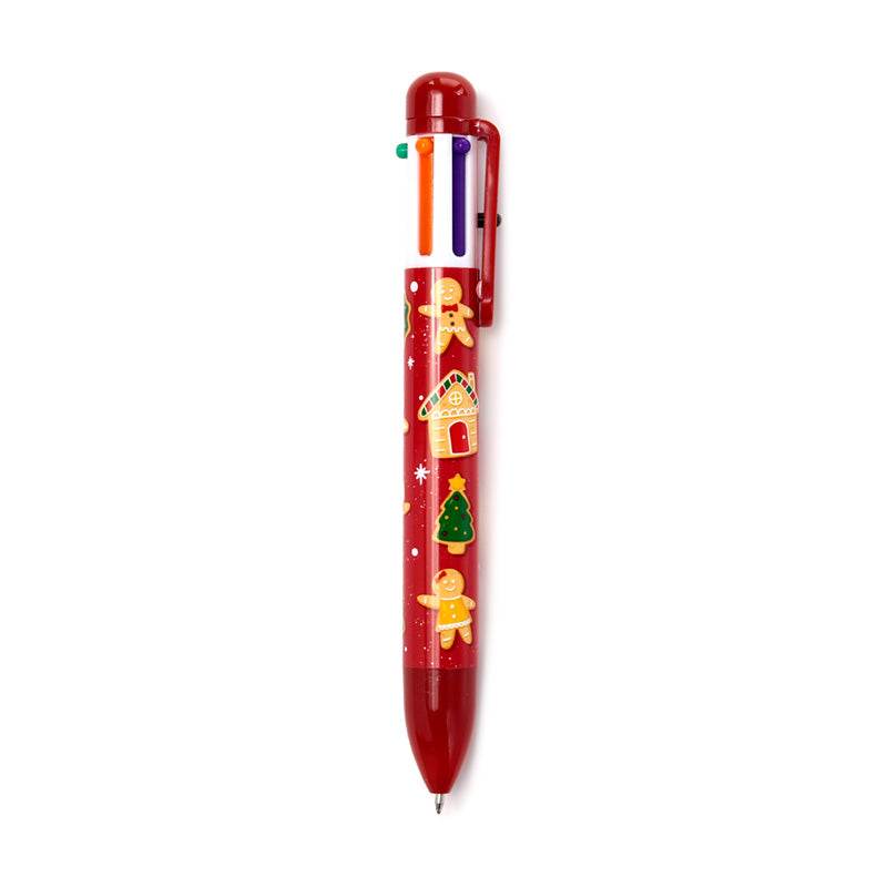 Christmas Baker Street Gingerbread Multi Colour Pen with Charm (6 Colours) - Gift Arch