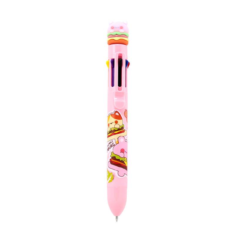 Cute Hamburger Multi Colour Pen with Topper (8 Colours) - Gift Arch