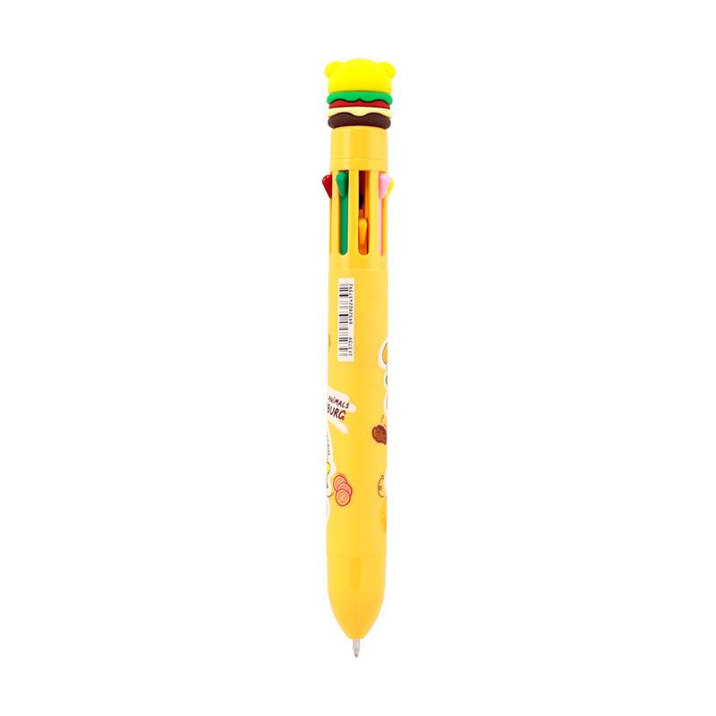 Cute Hamburger Multi Colour Pen with Topper (8 Colours) - Gift Arch
