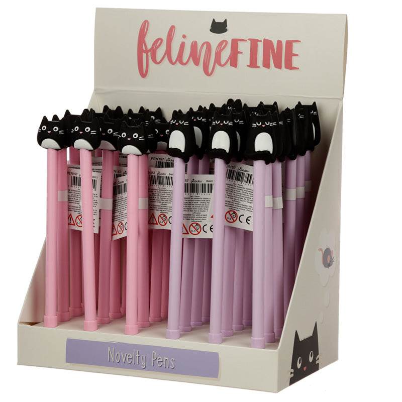Feline Fine Black Cat Fine Tip Pen - Gift Arch