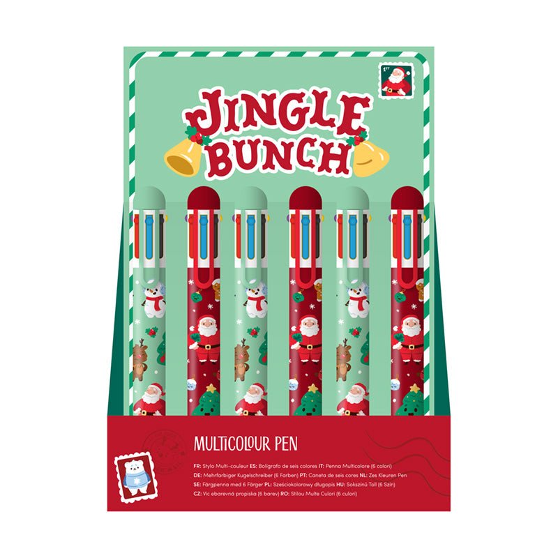 Jingle Bunch Christmas Multi Colour Pen (6 Colours) - Gift Arch