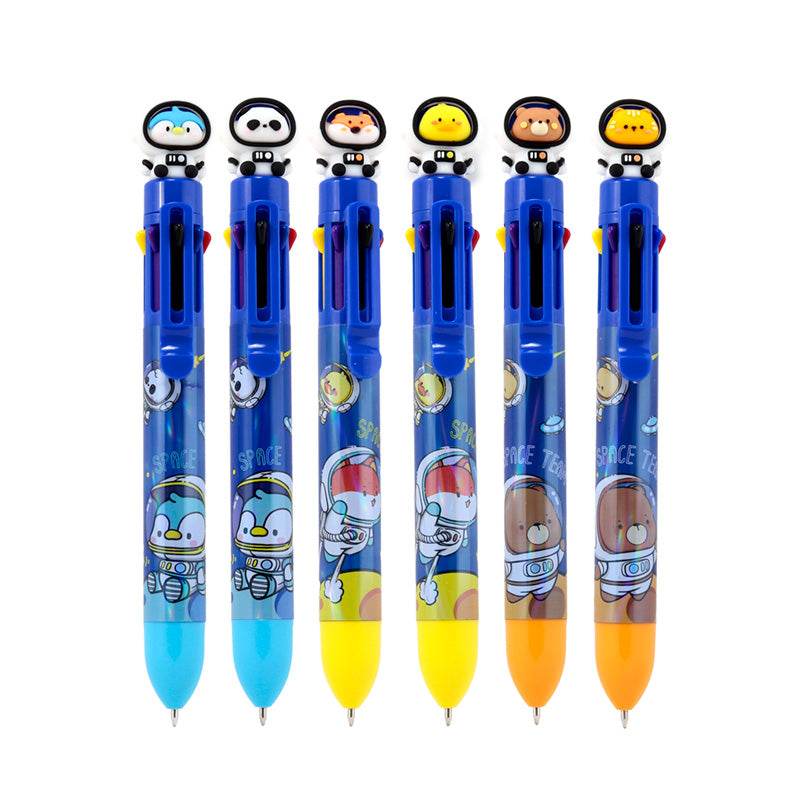 Space Team Multi Colour Pen with Topper (8 Colours) - Gift Arch