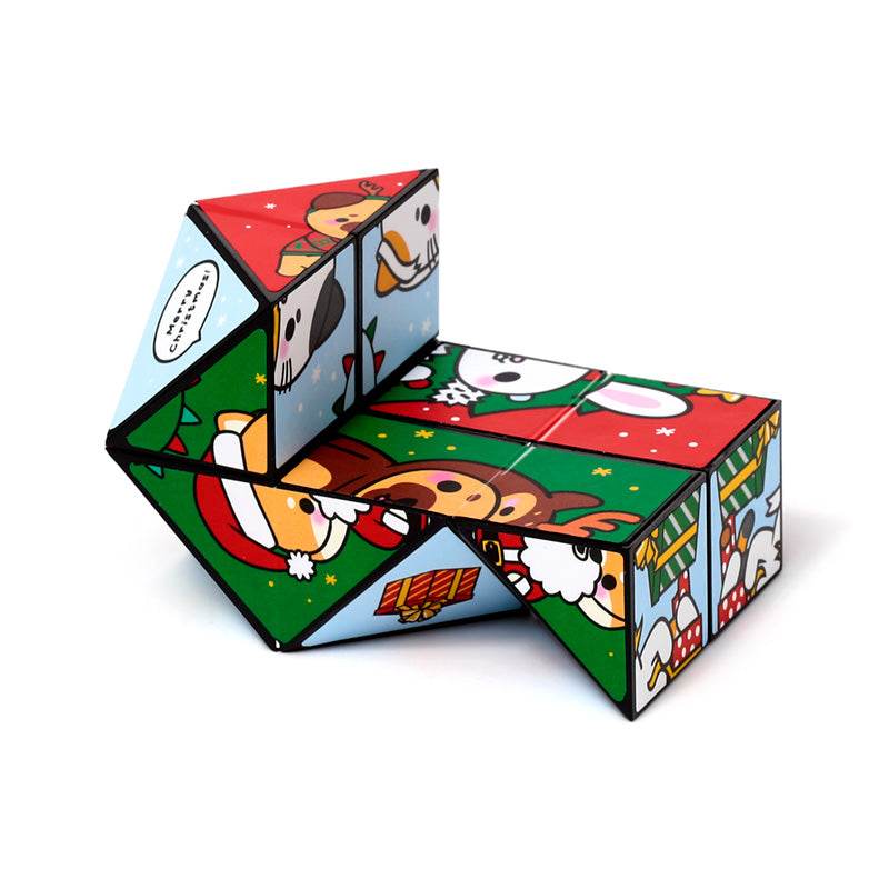Christmas Adoramals Puzzle Cube Toy - Gift Arch