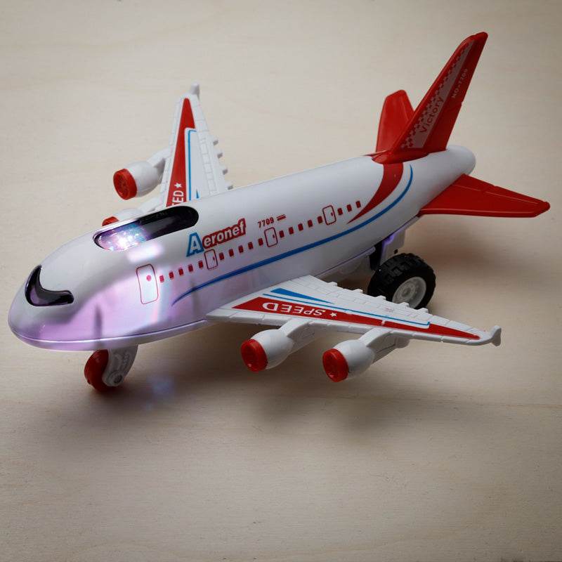 Jumbo Jet Aeroplane Friction Light Up & Sound Push/Pull Action Toy - Gift Arch