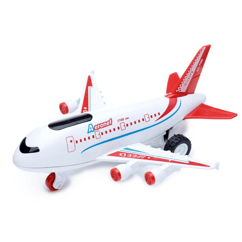 Jumbo Jet Aeroplane Friction Light Up & Sound Push/Pull Action Toy - Gift Arch