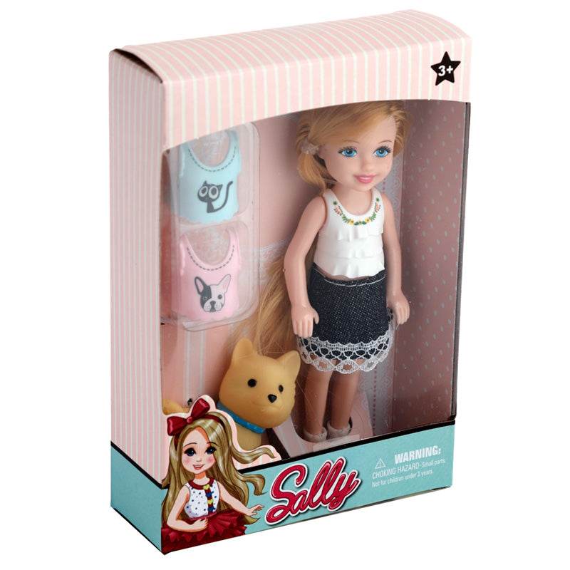 Sally Dress Up Doll with Dog & Accessories - Gift Arch