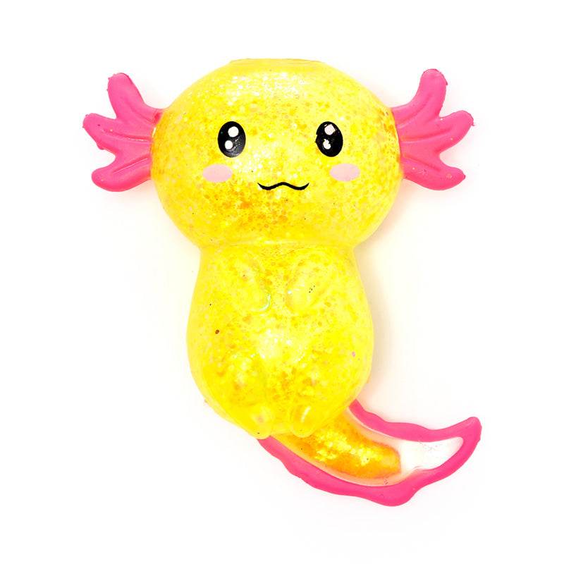Squeezable Glitter Axolotl Stress Toy - Gift Arch