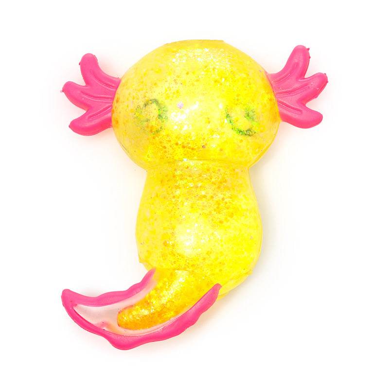 Squeezable Glitter Axolotl Stress Toy - Gift Arch