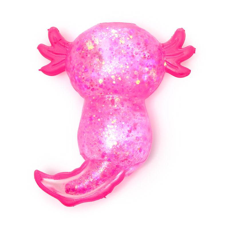 Squeezable Glitter Axolotl Stress Toy - Gift Arch