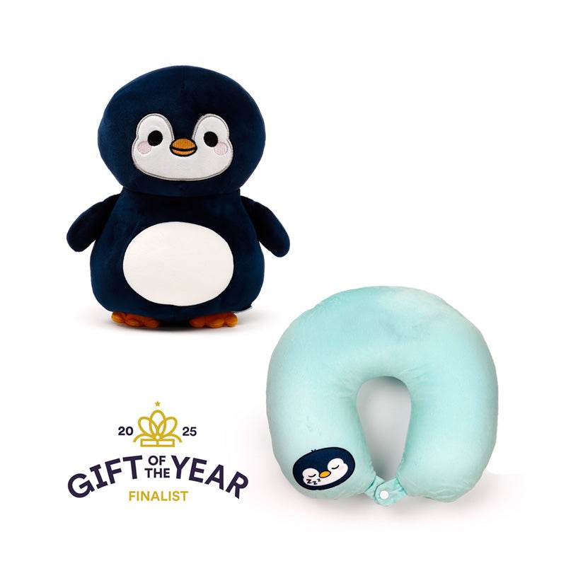 Swapseazzz Adoramals Ocean Penguin 2-in-1 Plush Travel Pillow & Toy - Gift Arch