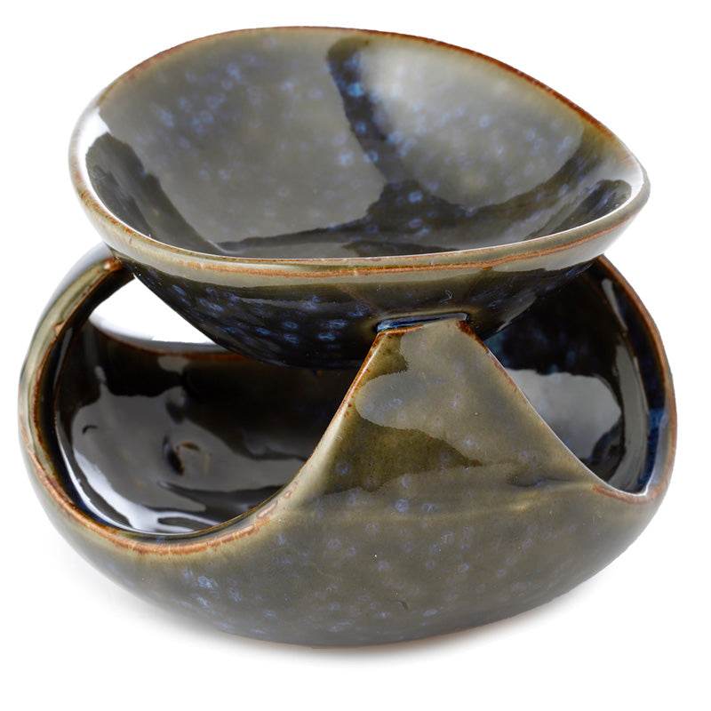 Abstract Dark Mottled Ceramic Oil Burner - Gift Arch