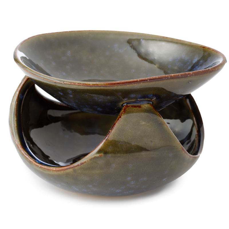 Abstract Dark Mottled Ceramic Oil Burner - Gift Arch