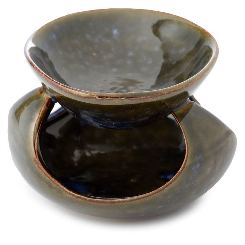 Abstract Dark Mottled Ceramic Oil Burner - Gift Arch