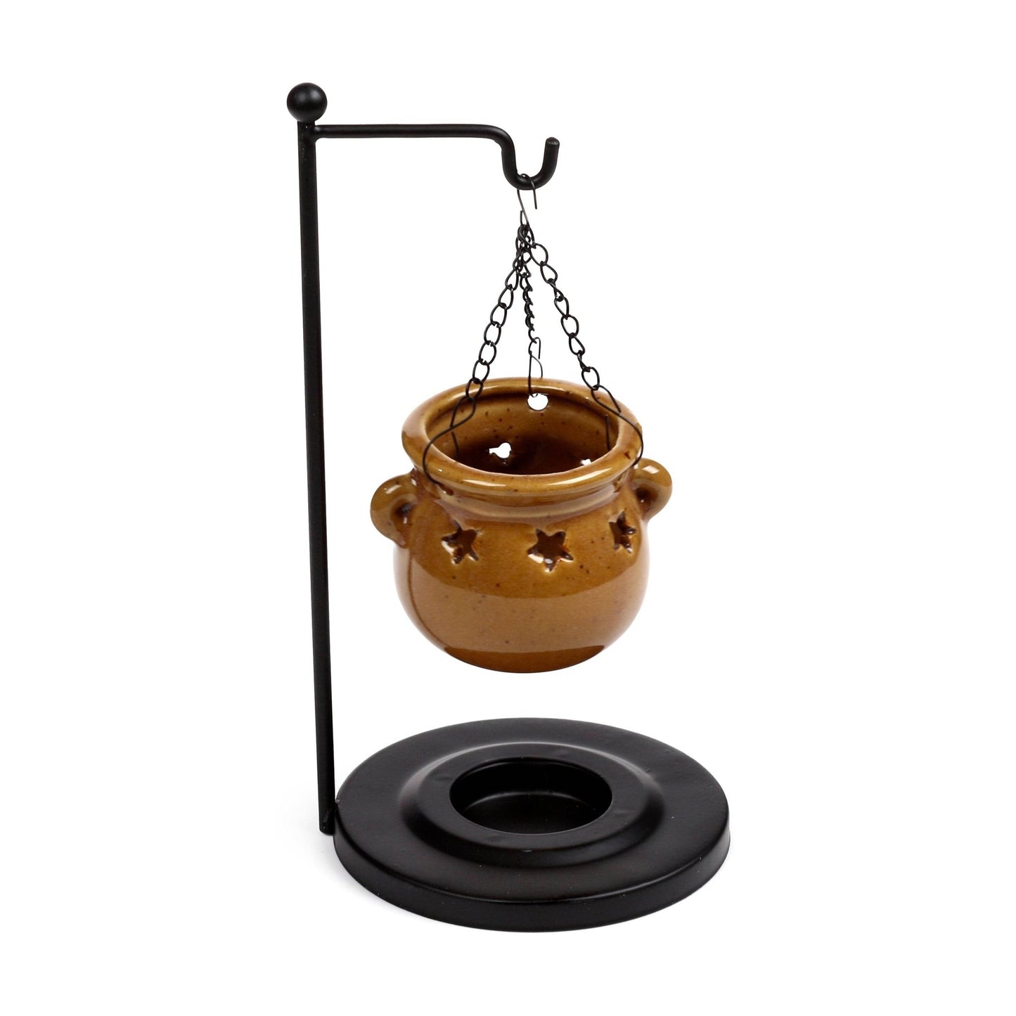 Eden Cauldron Shaped Hanging Oil Burner with Stand - Gift Arch