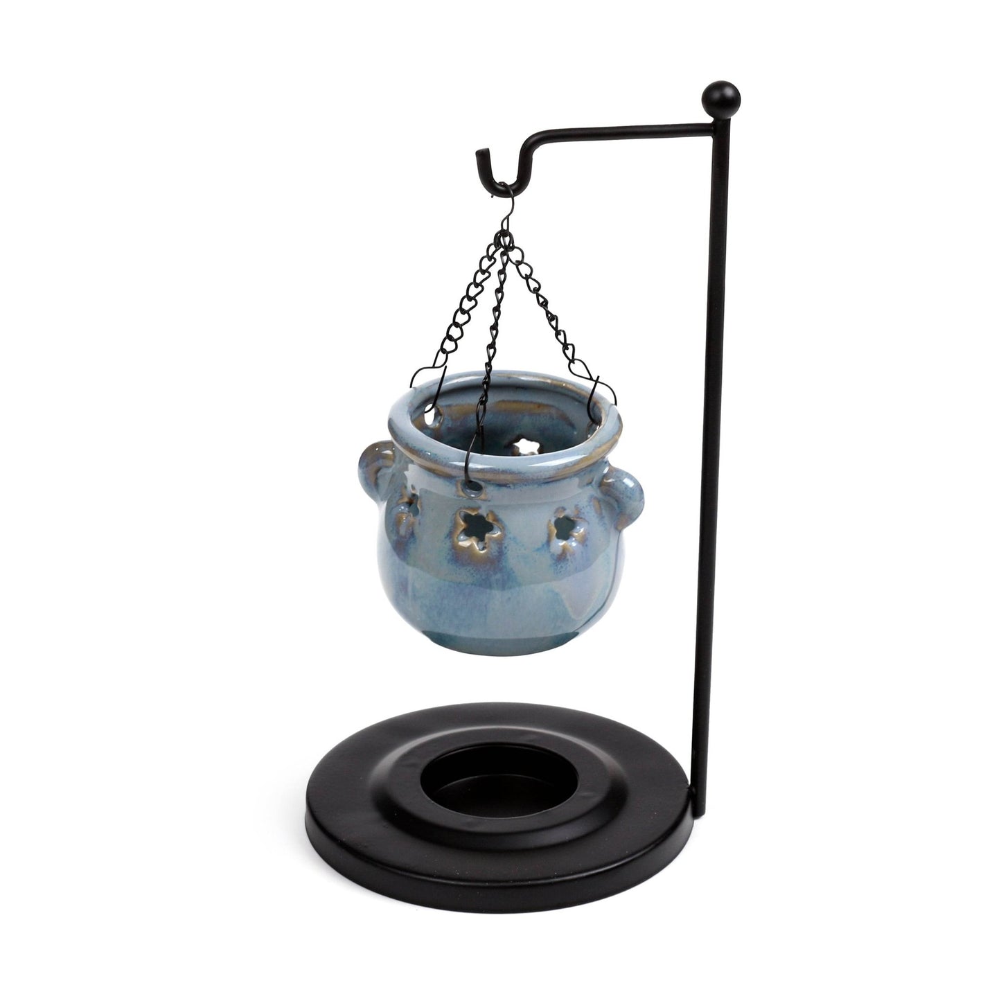 Eden Cauldron Shaped Hanging Oil Burner with Stand - Gift Arch