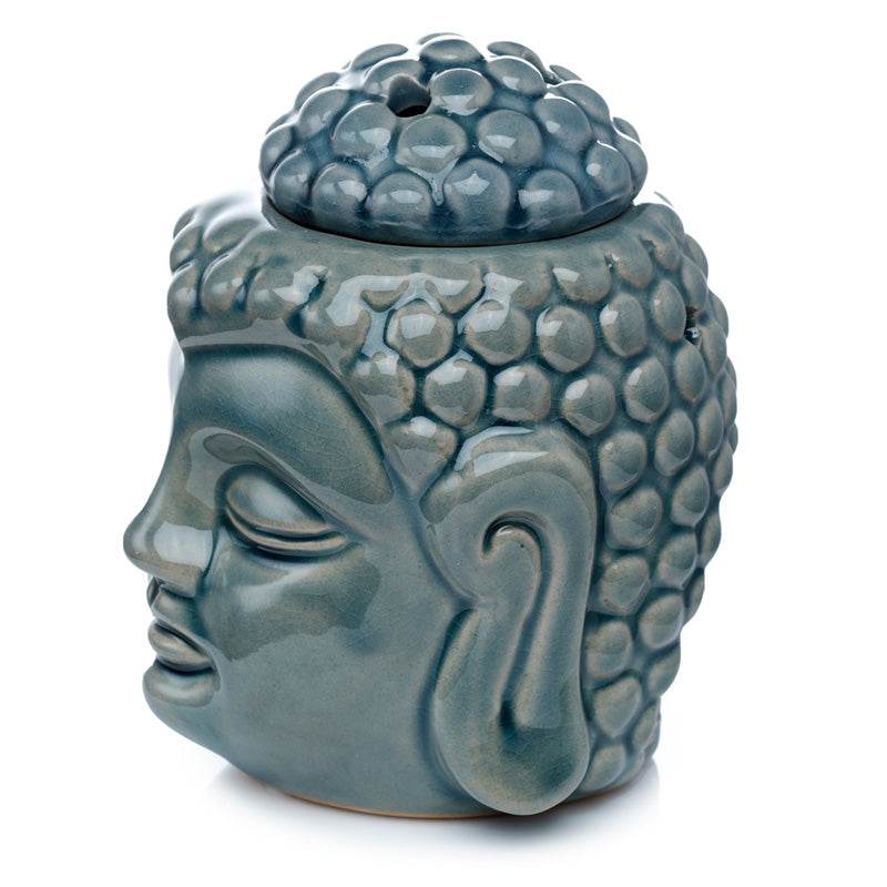 Eden Crackle Glaze Thai Buddha Head Ceramic Oil Burner - Gift Arch