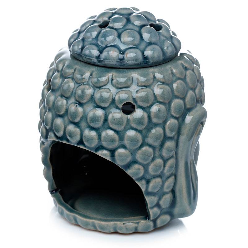 Eden Crackle Glaze Thai Buddha Head Ceramic Oil Burner - Gift Arch