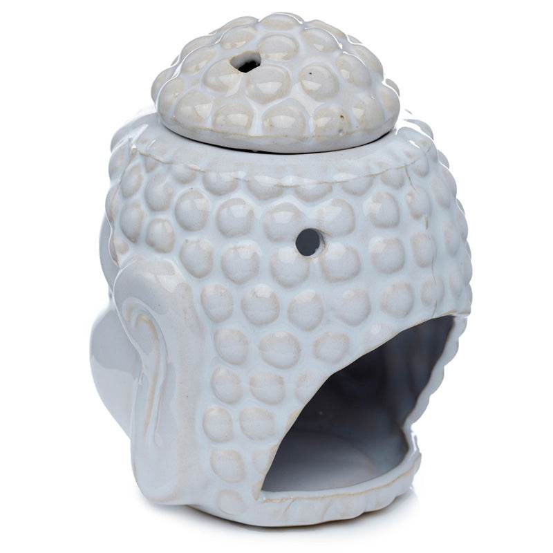 Eden Crackle Glaze Thai Buddha Head Ceramic Oil Burner - Gift Arch
