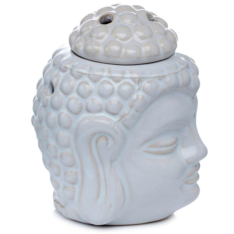 Eden Crackle Glaze Thai Buddha Head Ceramic Oil Burner - Gift Arch