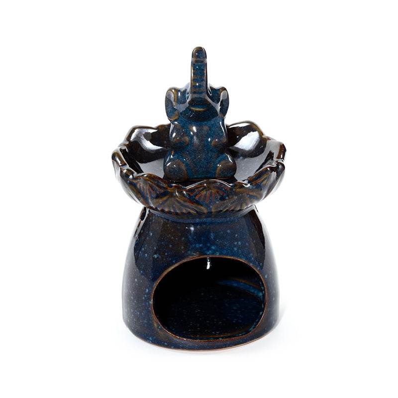 Eden Elephant Lotus Flower Dish Oil Burner - Gift Arch