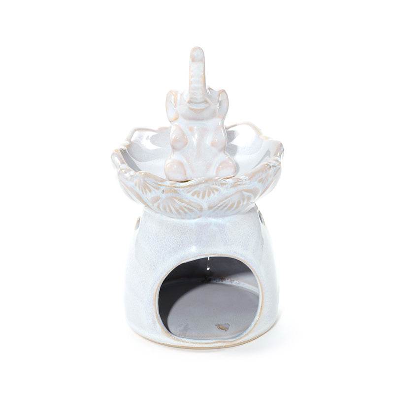 Eden Elephant Lotus Flower Dish Oil Burner - Gift Arch