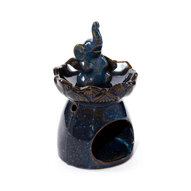 Eden Elephant Lotus Flower Dish Oil Burner - Gift Arch
