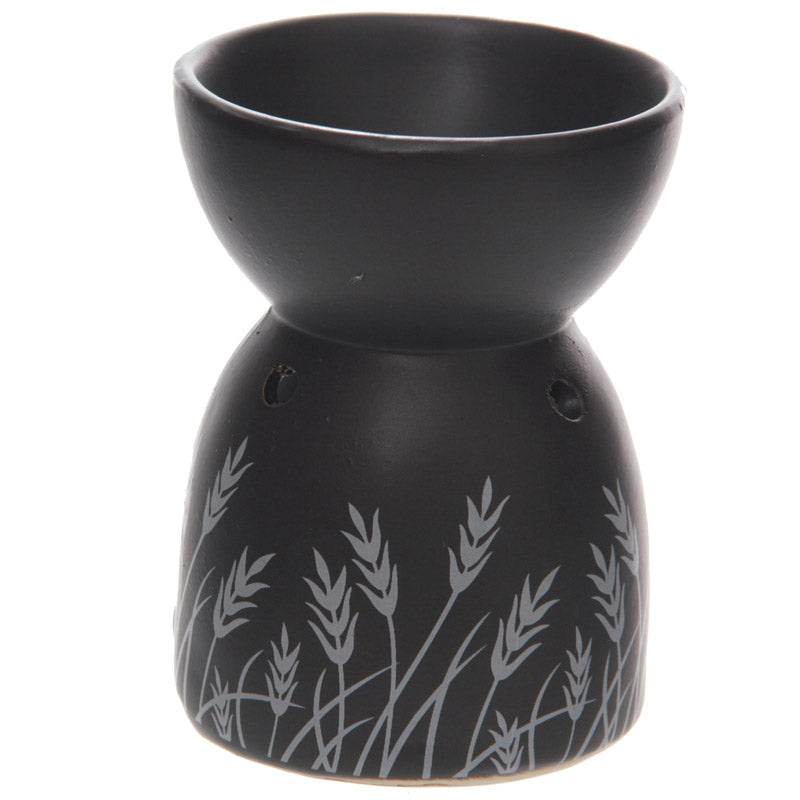 Eden Grass Design Black Ceramic Oil & Wax Melt Burner - Gift Arch